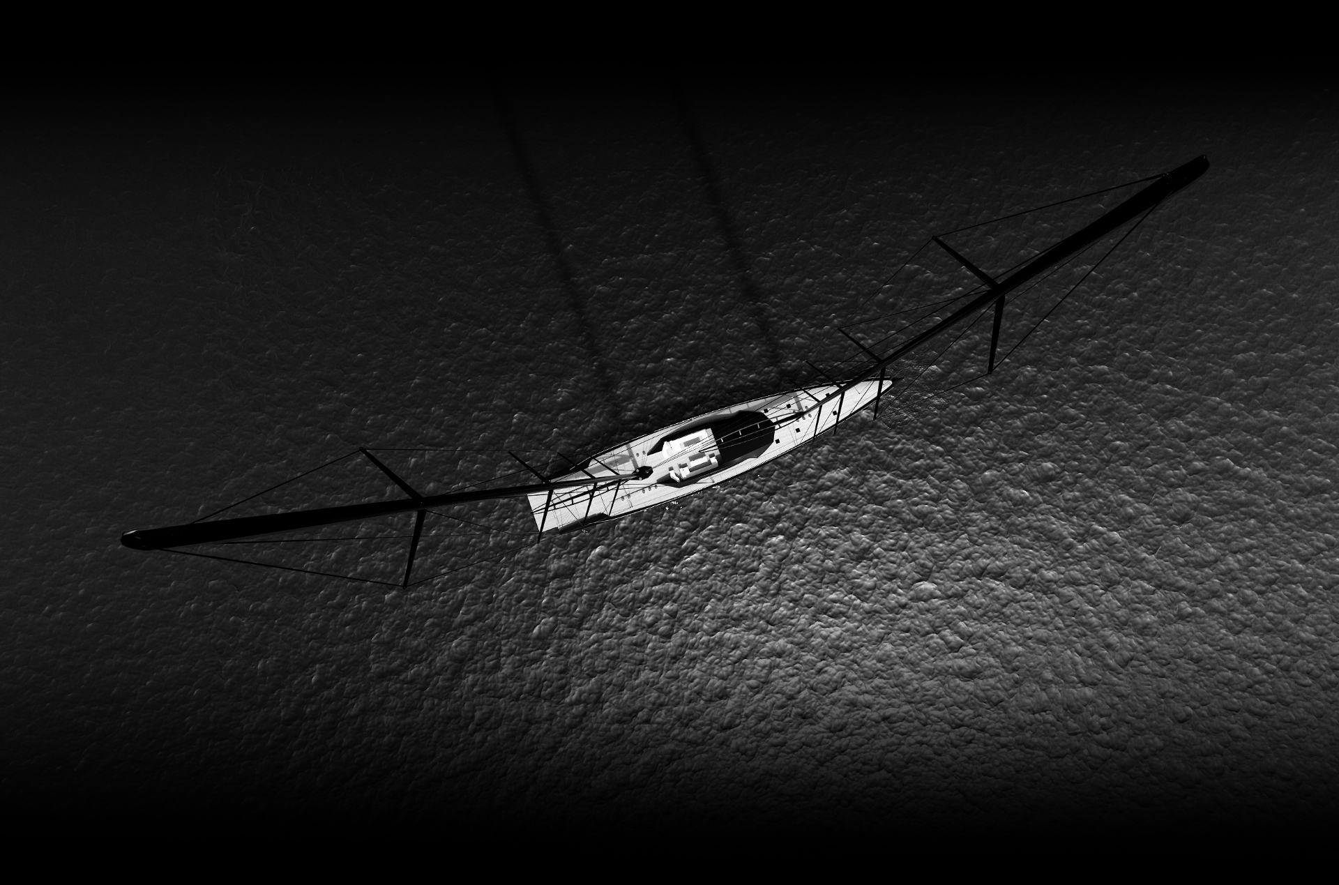 Yacht aerial rendering