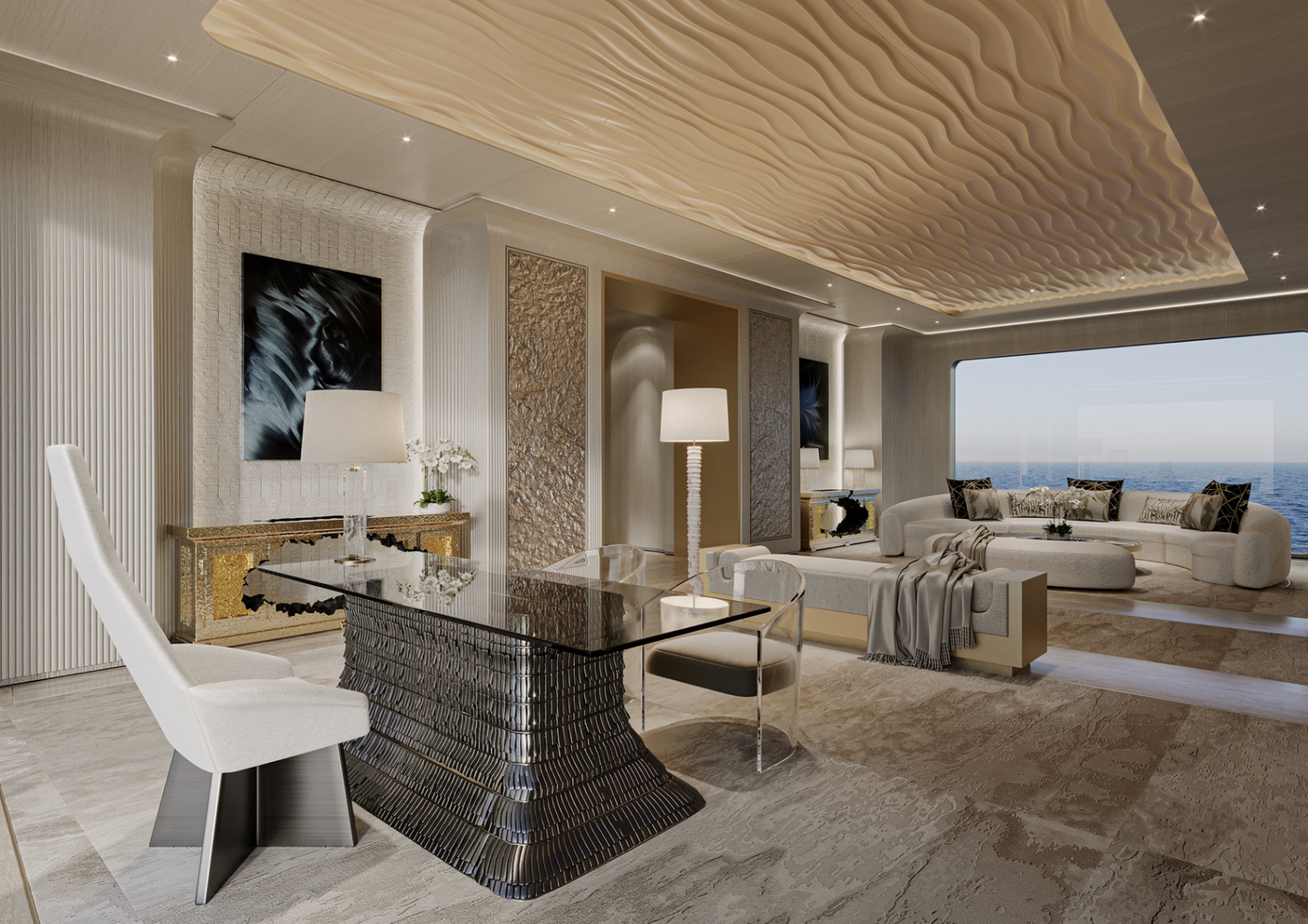 Arwen — Main Saloon — Interior CGI portfolio image by Mosh Design