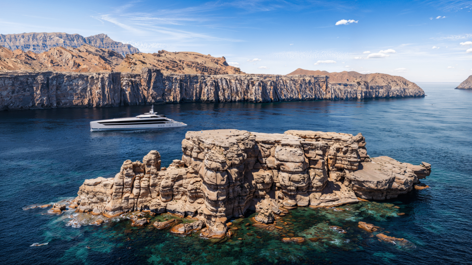 Arwen — Coastal Exterior — Superyacht CGI portfolio image by Mosh Design