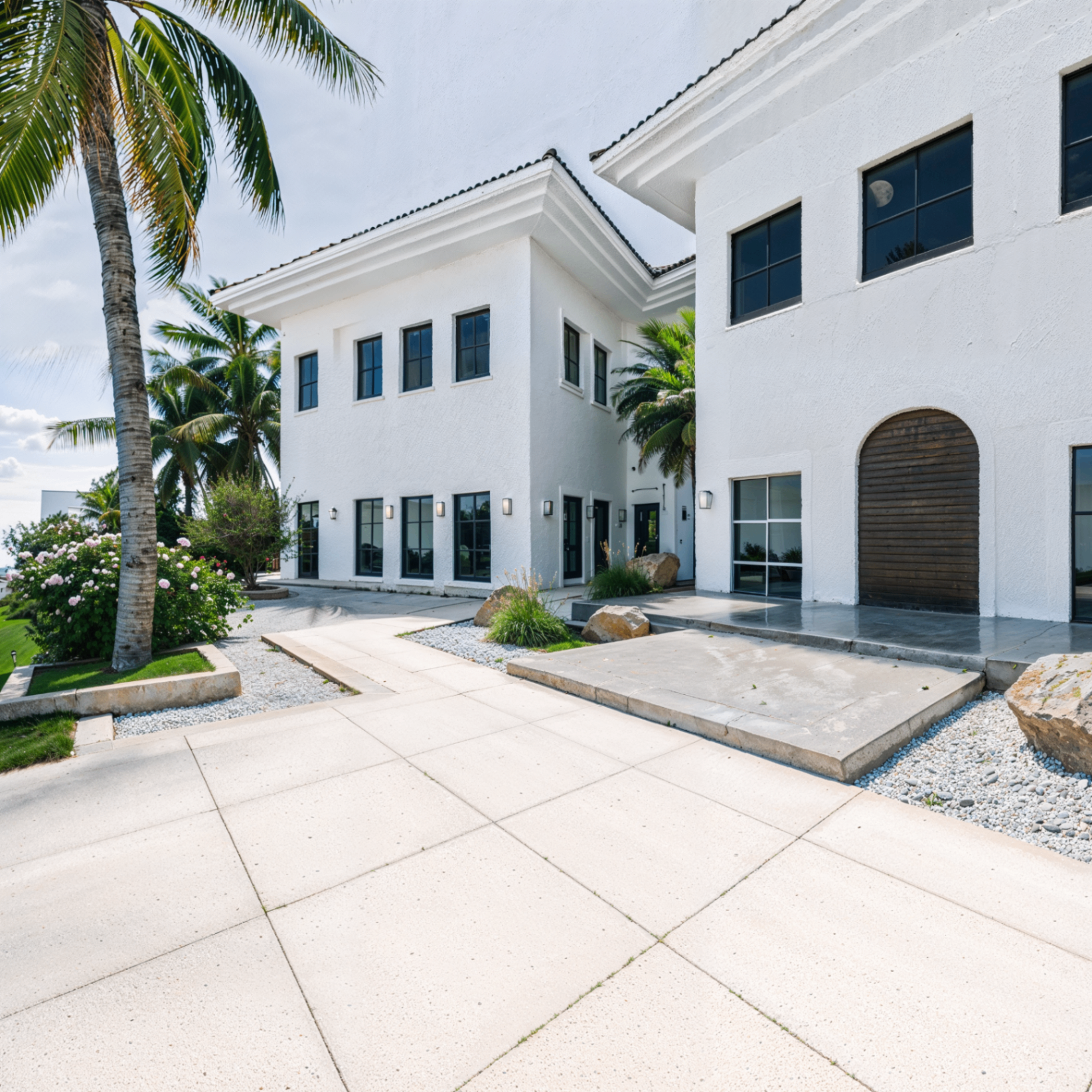 Palm Beach Villa — Entry Courtyard — Residential CGI portfolio image by Mosh Design