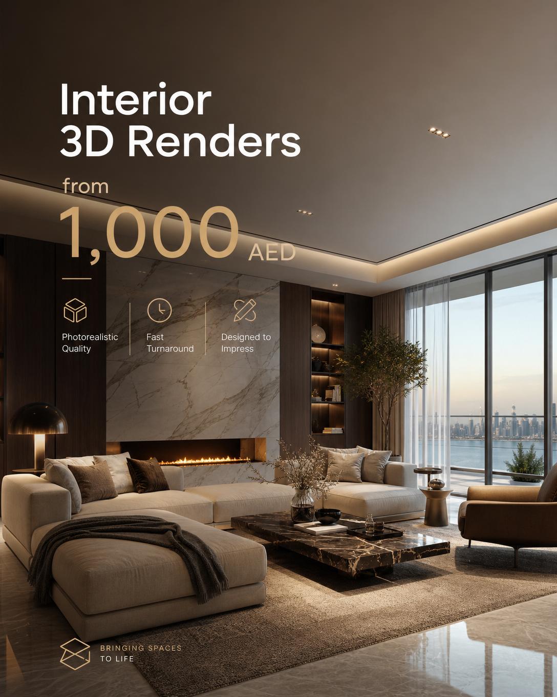 Interior Renders from 1,000 AED